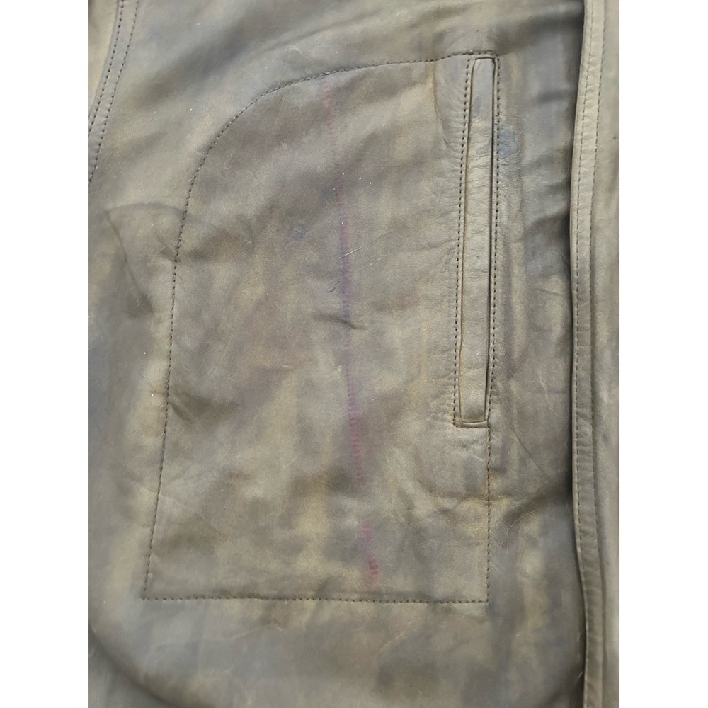 Vtg Banana Republic Safari Field Jacket Mens L Patina Leather Adventure Outdoor - Picture 6 of 11